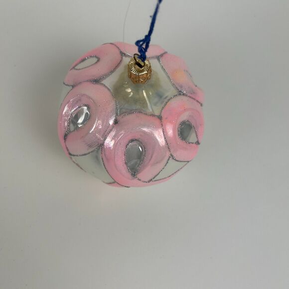 Vintage Blown Glass Pink Ribbons Breast Cancer Ornament Limited Edition with Box - Picture 2 of 13